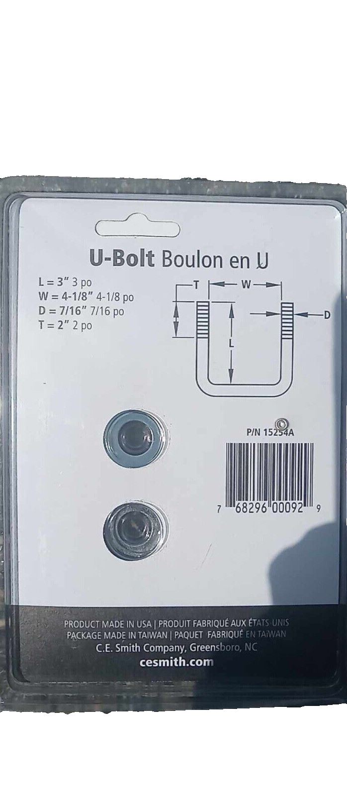 C.E. Smith Trailer U-Bolts Case of 12 15254A