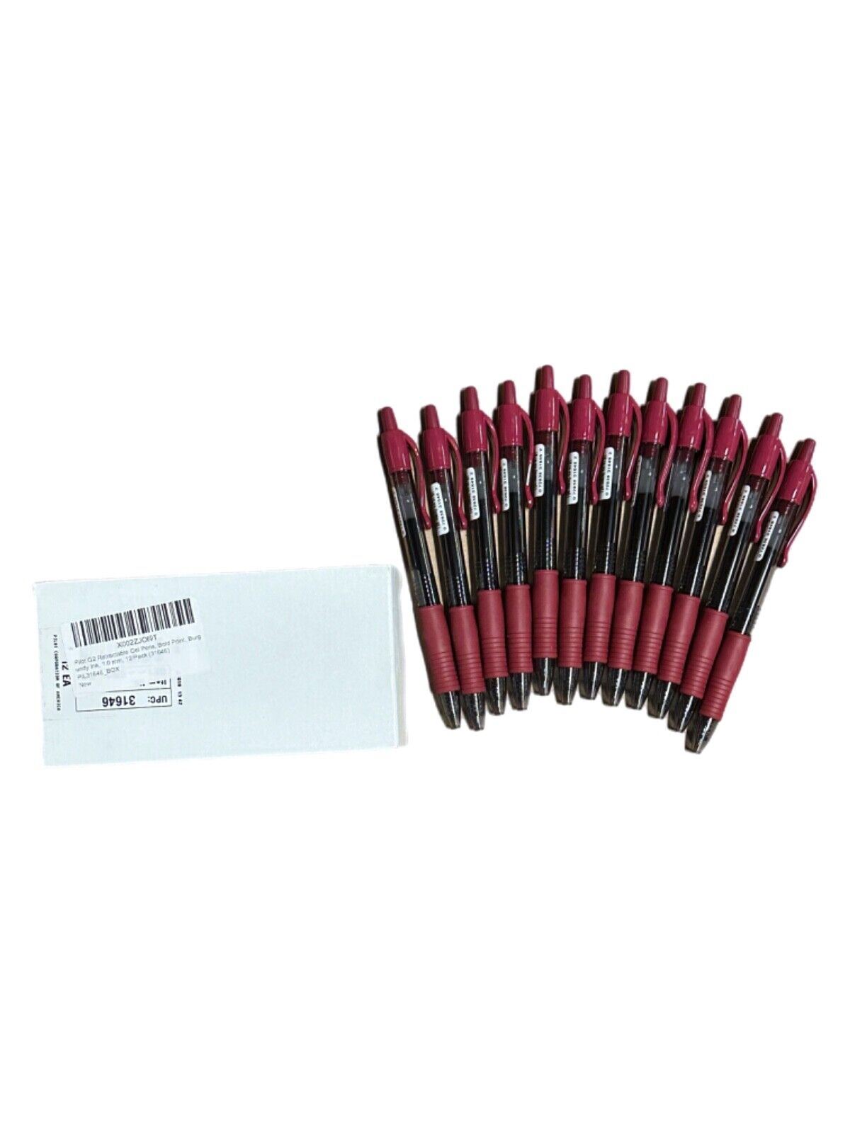 Pilot, G2 Premium Gel Roller Pens, Bold Point 1 mm, Pack of 12, Burgundy