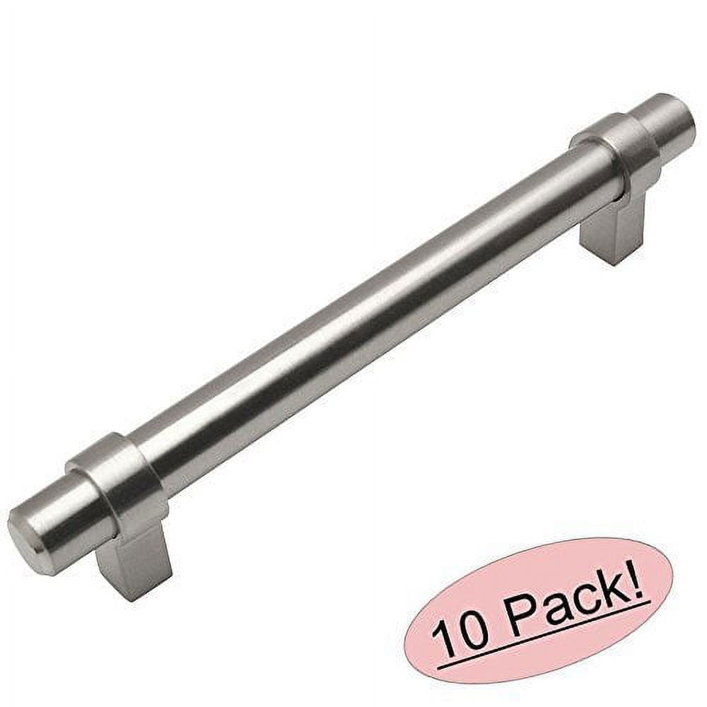Cosmas 161-128SN Satin Nickel Contemporary Bar Cabinet Handle Pull - 5" (128mm) Hole Centers - 10 Pack
