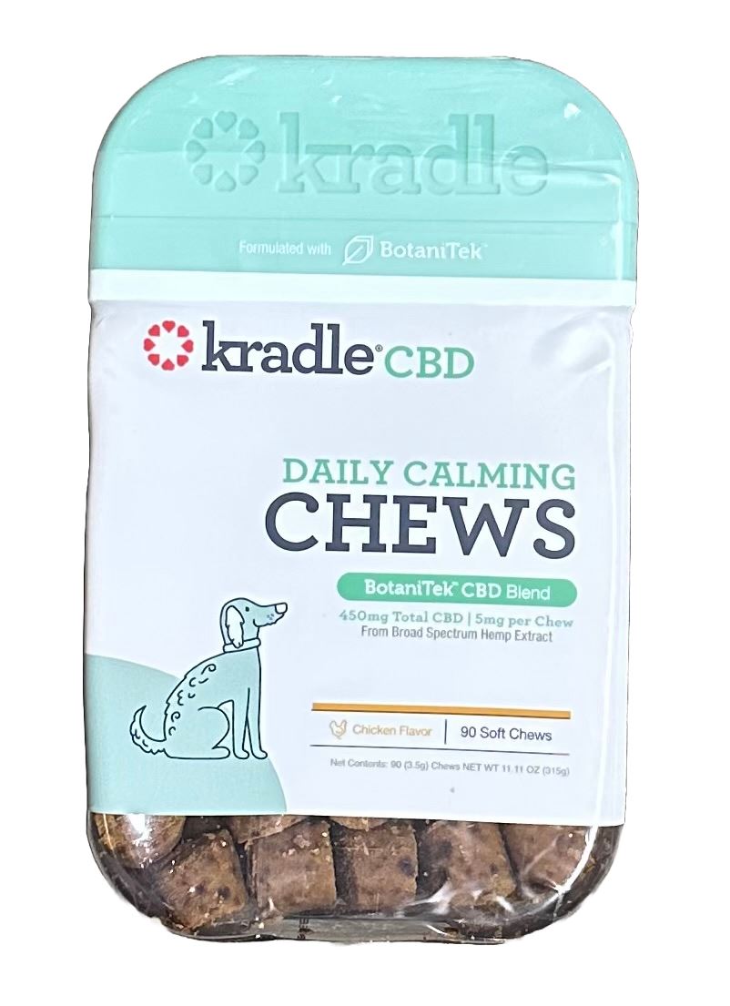 Calming Soft Dog Chews by Kradle Chicken Flavor Case of 3 - 90 Piece Chew Packs