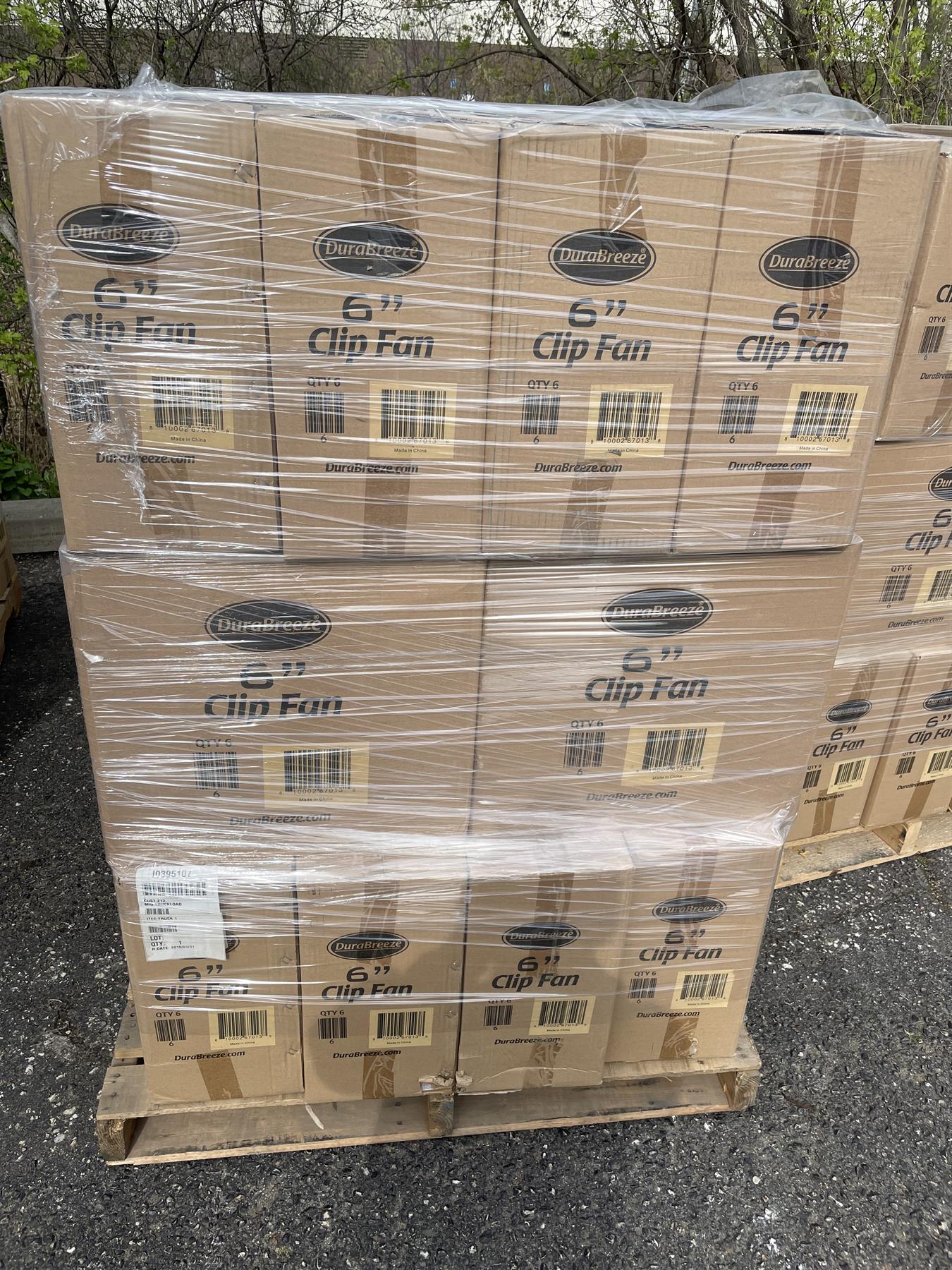 6-Inch Clip Fan 2-Speed Fan Adjustable 360° Pallet of 144 by Durabreeze