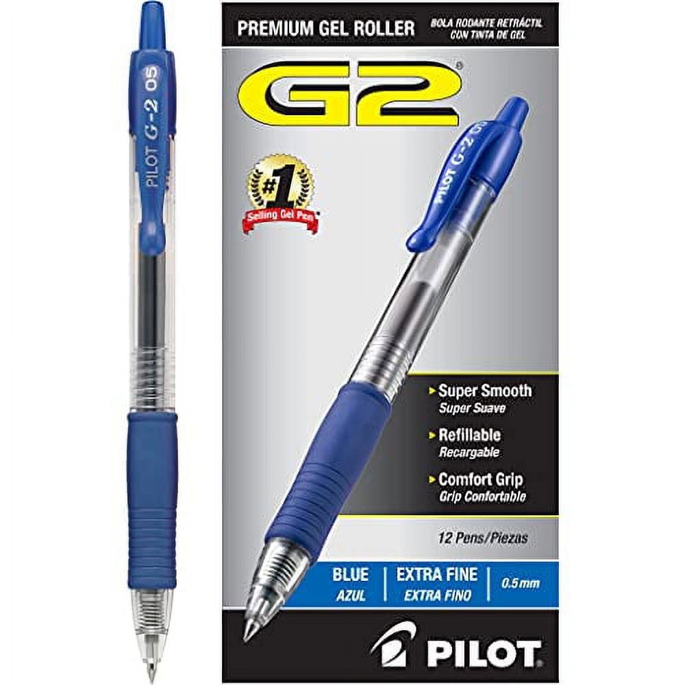 PILOT G2 Premium Refillable & Retractable Rolling Ball Gel Pens, Extra Fine Point, Blue Ink, 12-Pack (31003)