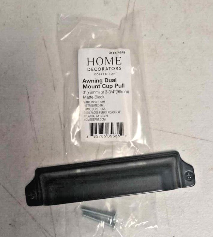 Home Decorators Dual Mount Cup Pull 3" or 3-3/4" Matte Black Lot of 12 #4331