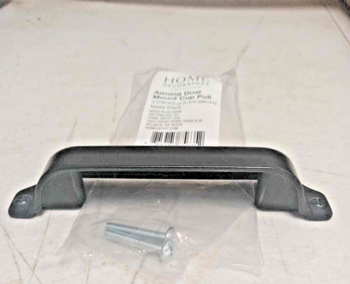 Home Decorators Dual Mount Cup Pull 3" or 3-3/4" Matte Black Lot of 12 #4331