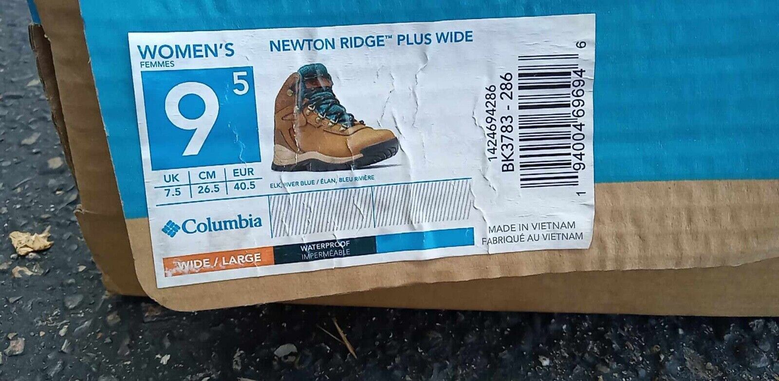 Columbia Newton Ridge Plus Women's Waterproof Hiking Boots Sz 9.5W. BK3783-286
