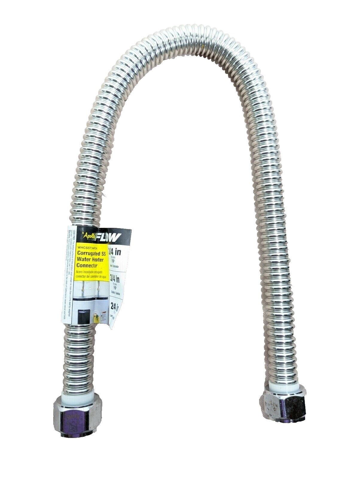 Apollo Corrugated Stainless Steel Water Heater Connector WGCSST34F24 Pack of 5