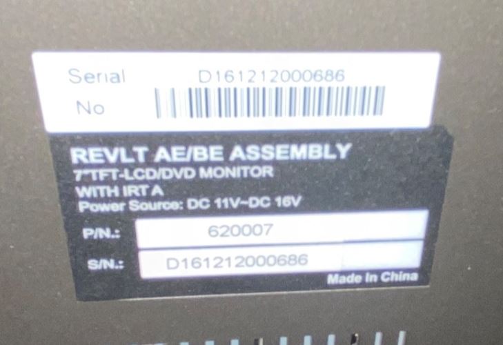 OEM | DVD Headrest Assembly With Wires  Beige color fits in GM 620007
