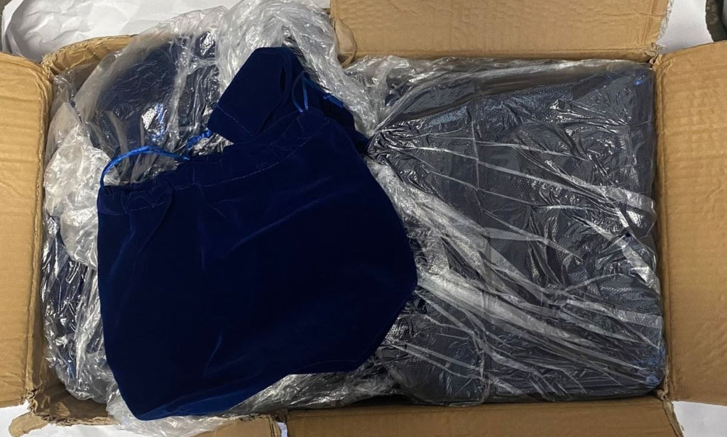 200 Dark Blue Velvet Jewelry Bags Large Drawstring Pouches Wholesale Bulk Lot