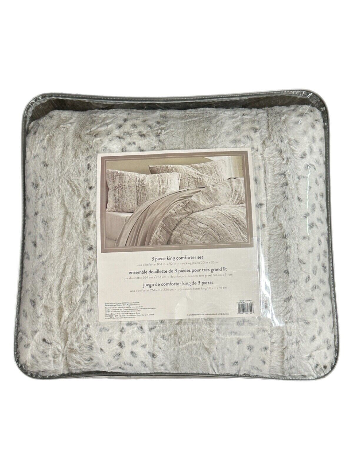 New Snow Leopard Comforter Set 3 Piece by Peri Home