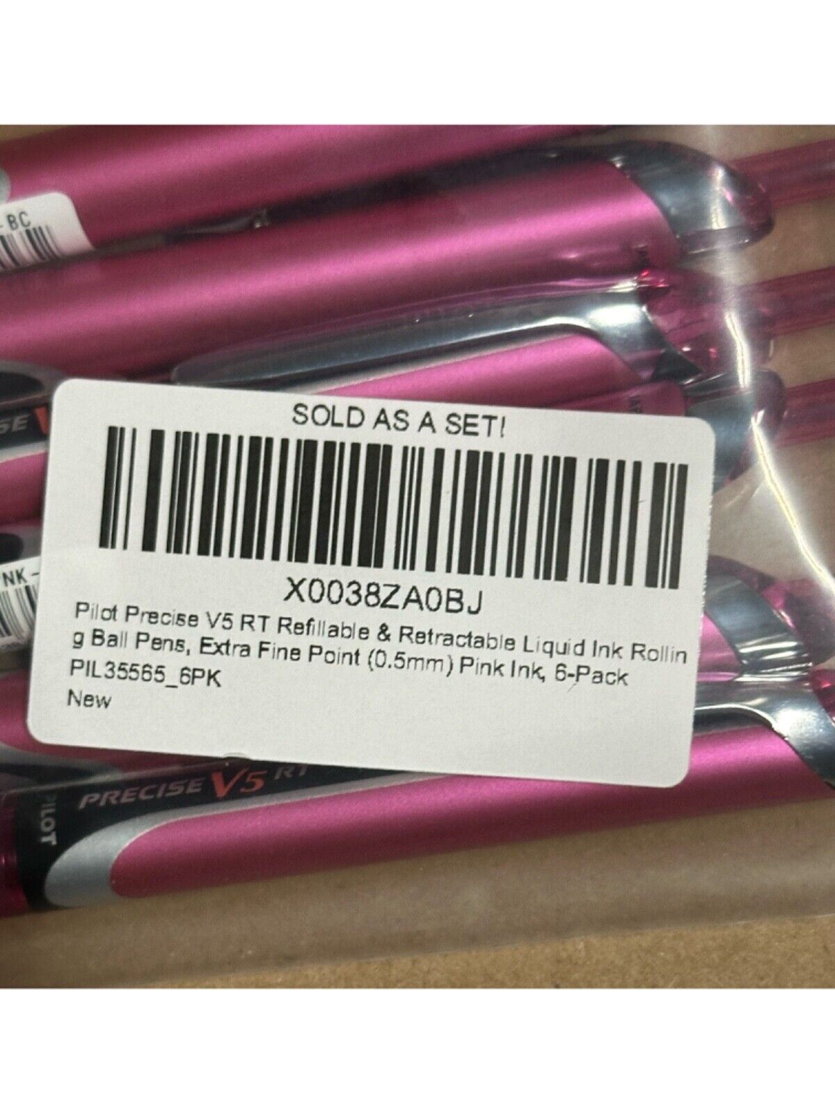 New Pilot Precise XFine Tip 0.5mm V5 RT in Pink - 6 Pack