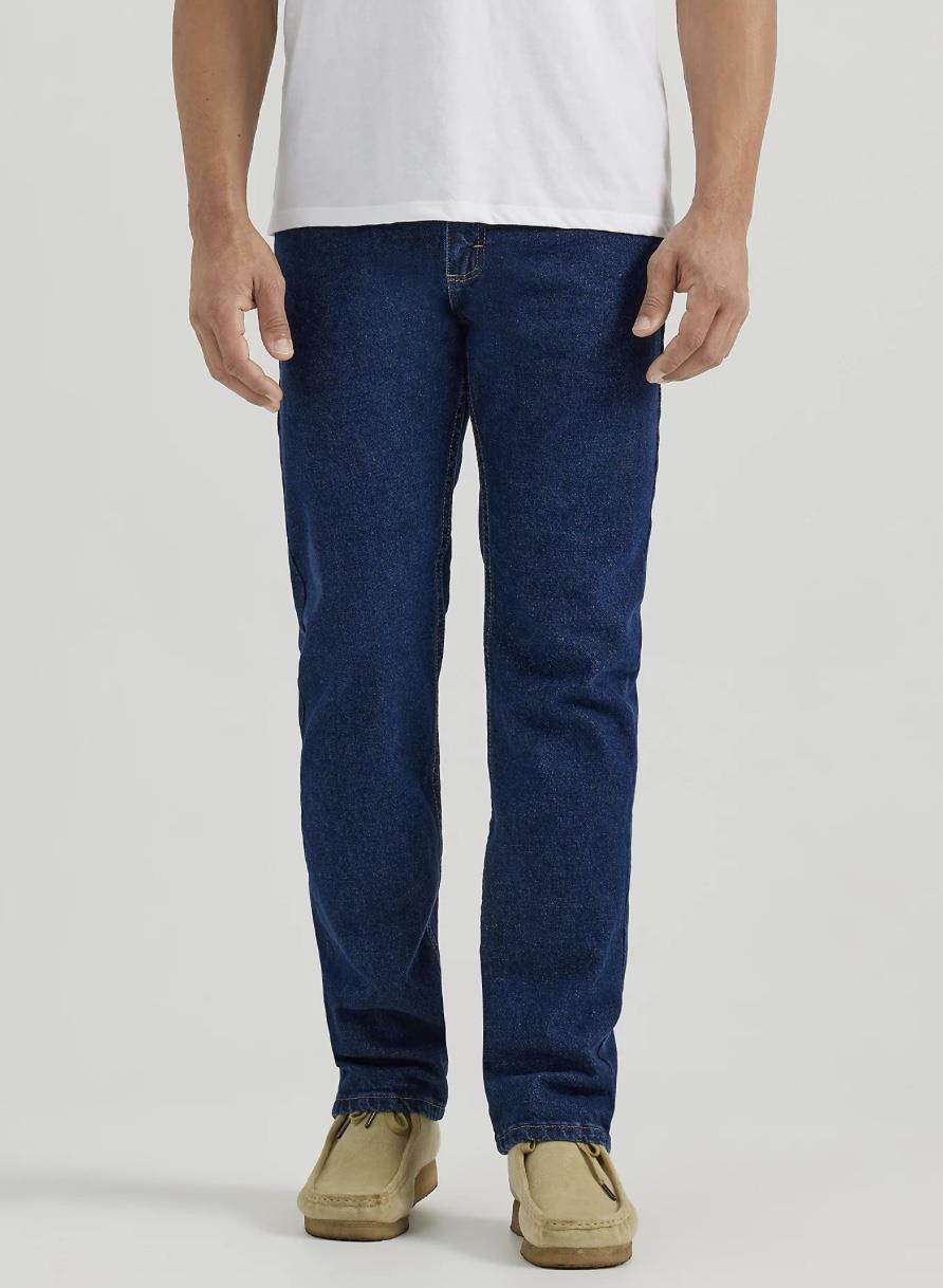 48 x 30 Regular Fit Low Stretch Wrangler Blue Jeans in Dark Blue