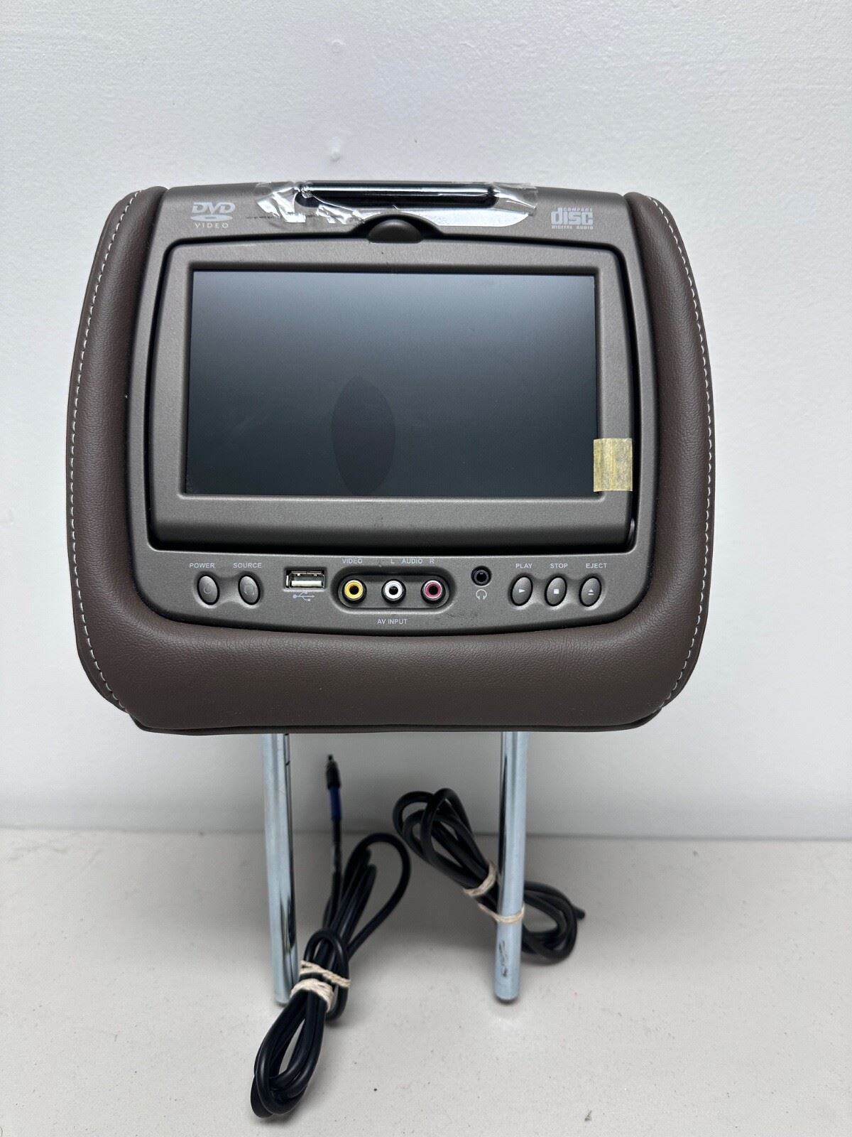 OEM | New GMC Headrest  Rear Infotainment DVD Player Brown w/ White Stitch