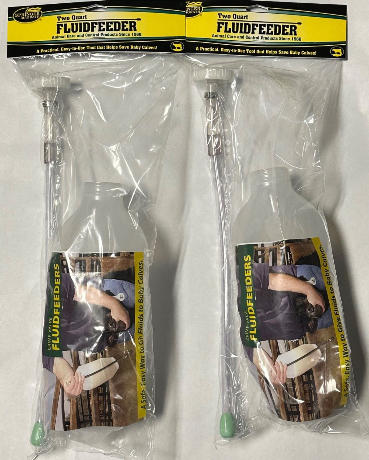 Calf Oral Fluid Feeder 2 quart Esophageal Plastic Probe Magrath Set of 2