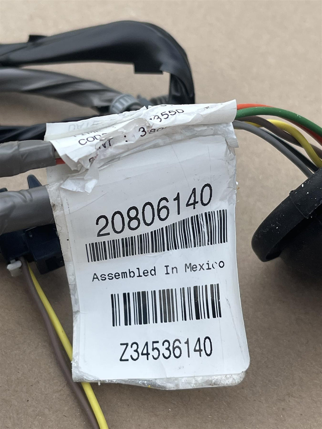OEM GM Body/Door Wiring Harness 20806140 with Grommet