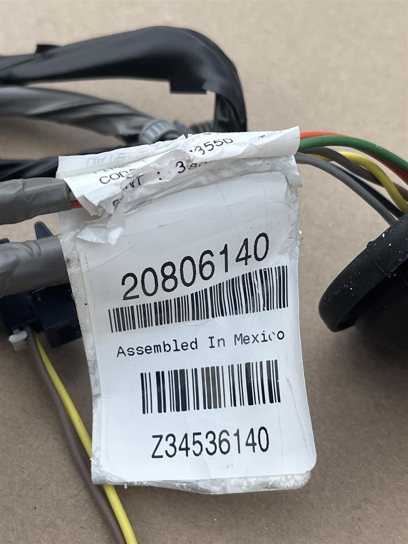 OEM GM Body/Door Wiring Harness 20806140 with Grommet