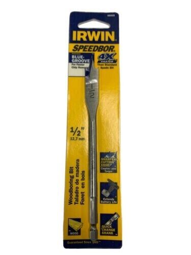 New Irwin Speedbor Spade Bit 1/2" x 6" 88808 (3-pack)