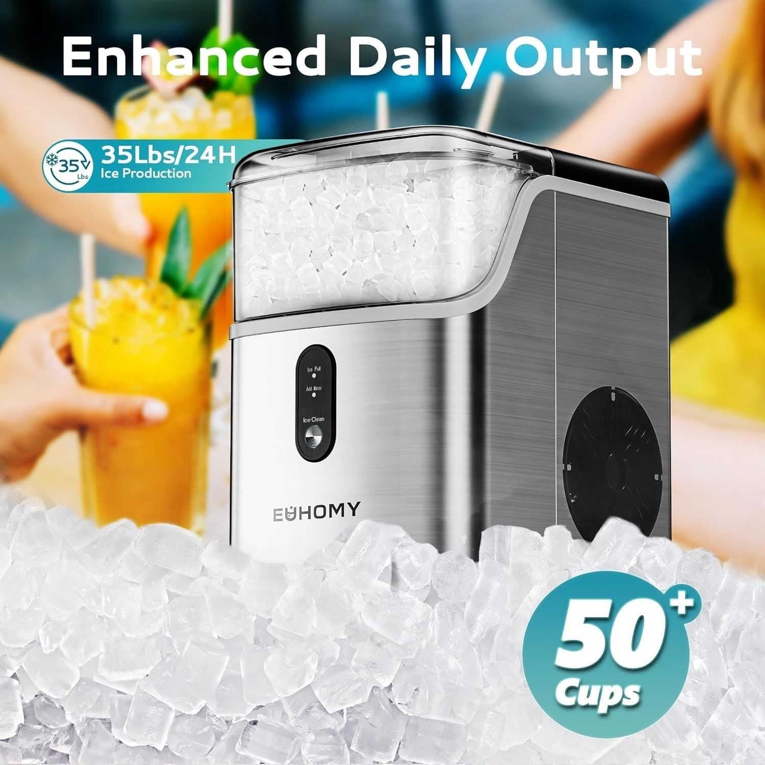 EUHOMY Ice Maker Includes Ice Scoop, Basket NEW 850052496845