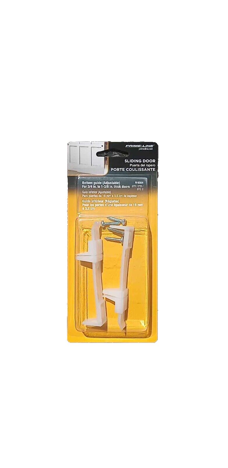 Prime-Line Matte White Nylon Guide 1 L x 7.9 H x 3.9 W in. N6564 (Pack of 6)