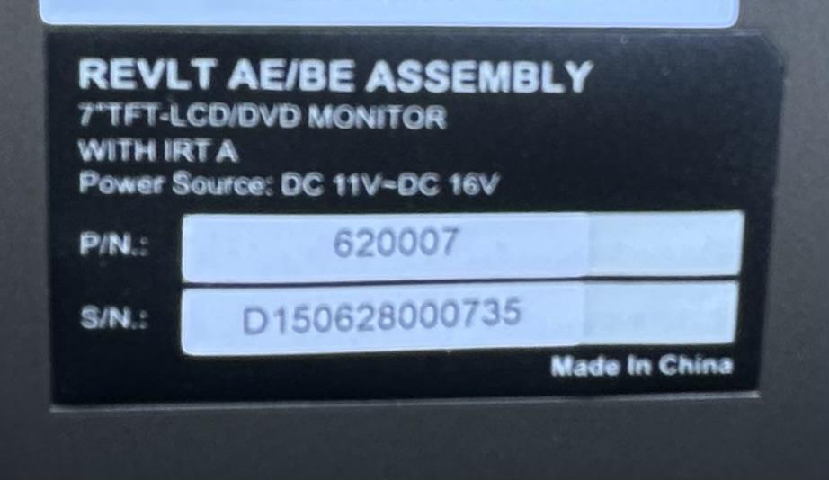 Genuine GM Rear Seat Entertainment DVD Headrest Screen Ebony - 23140004