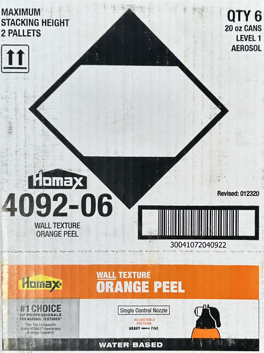 Homax 20 oz White Orange peel Water-based Wall Texture Spray Case of 6