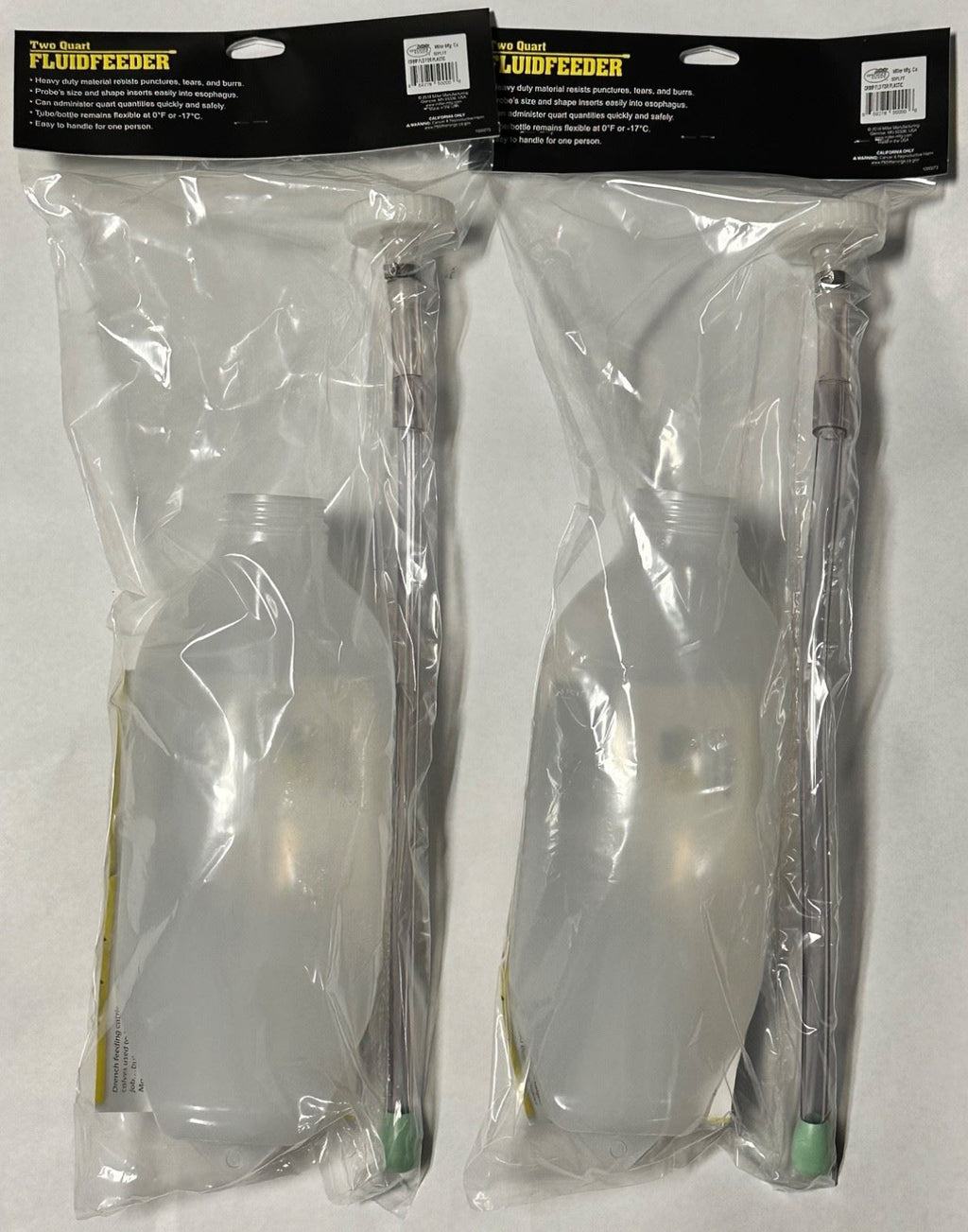 Calf Oral Fluid Feeder 2 quart Esophageal Plastic Probe Magrath Set of 2