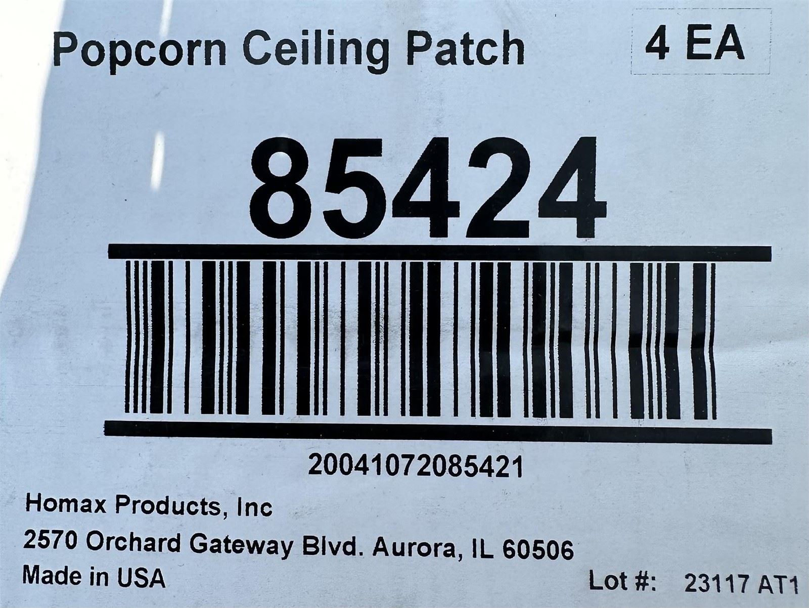 Homax 1 Quart Ready-To-Use Popcorn Ceiling Patch Case of 4