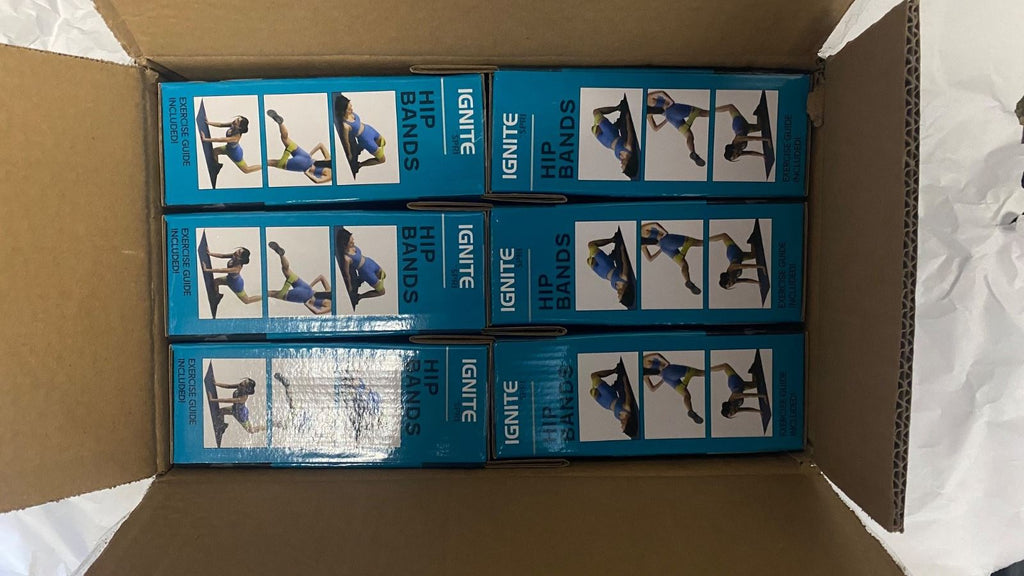 Ignite by SPRI 2 Piece Hipbands Resistance Loop Bands Exercise Case Lot of 12