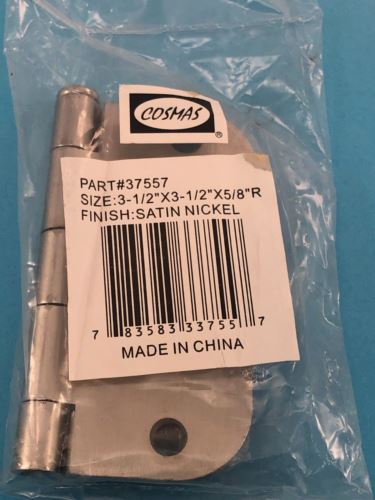 New Lot of 3 Cosmas Door Hinge Satin Nickel 3-1/2" with 5/8" Radius Corner 37557
