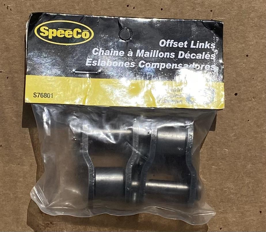 SpeeCo S76801 Roller Chain Offset Link #80 1 in Pitch