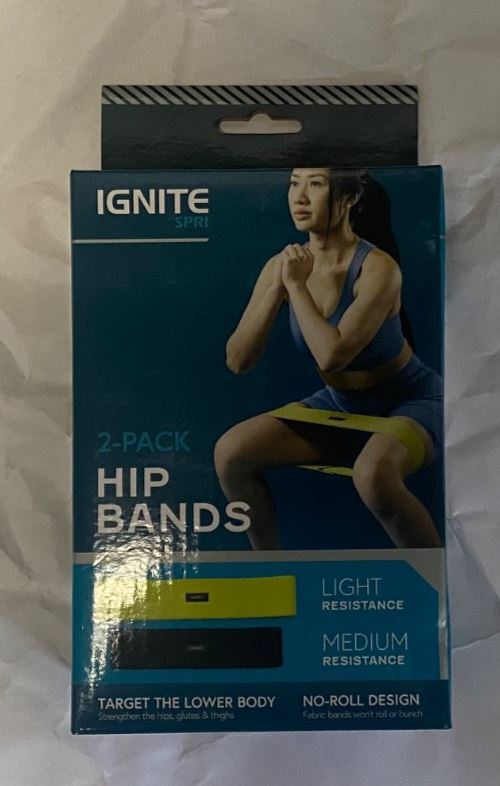 Ignite by SPRI 2 Piece Hipbands Resistance Loop Bands Exercise Case Lot of 12