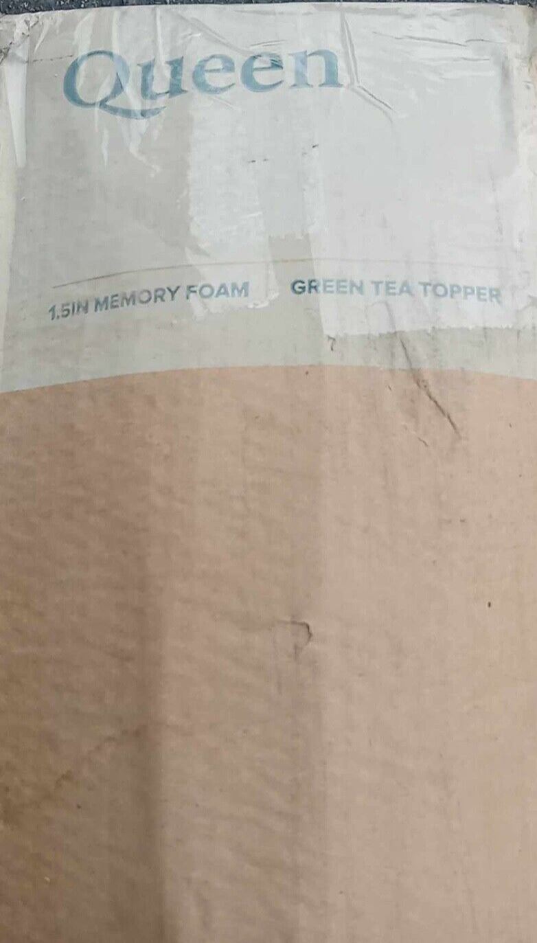 New ZINUS 1.5 Inch Green Tea Memory Foam Mattress Topper, Queen AZ-GTFT-150Q