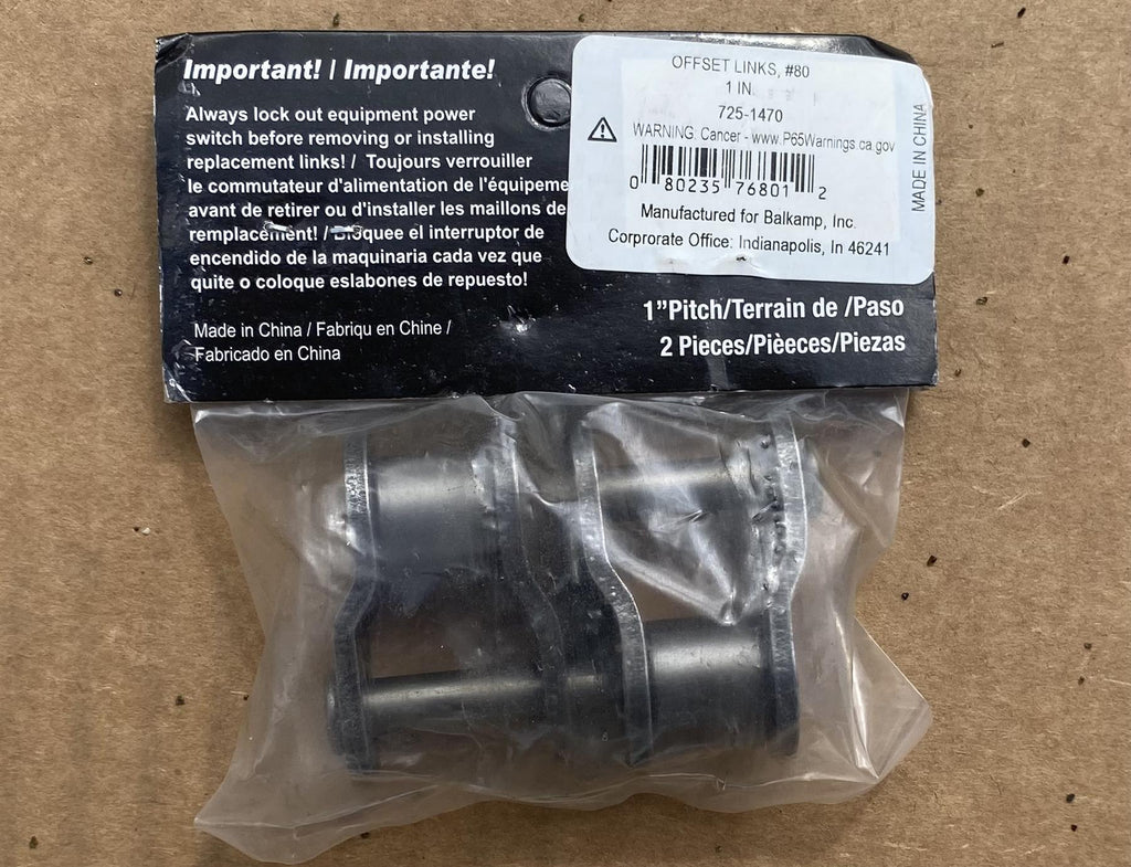 SpeeCo S76801 Roller Chain Offset Link #80 1 in Pitch