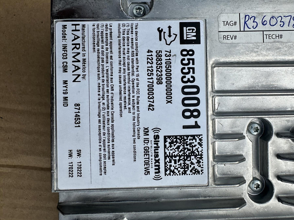 Genuine GM 85530081 Multimedia Radio Receiver Module OEM Genuine Replacement