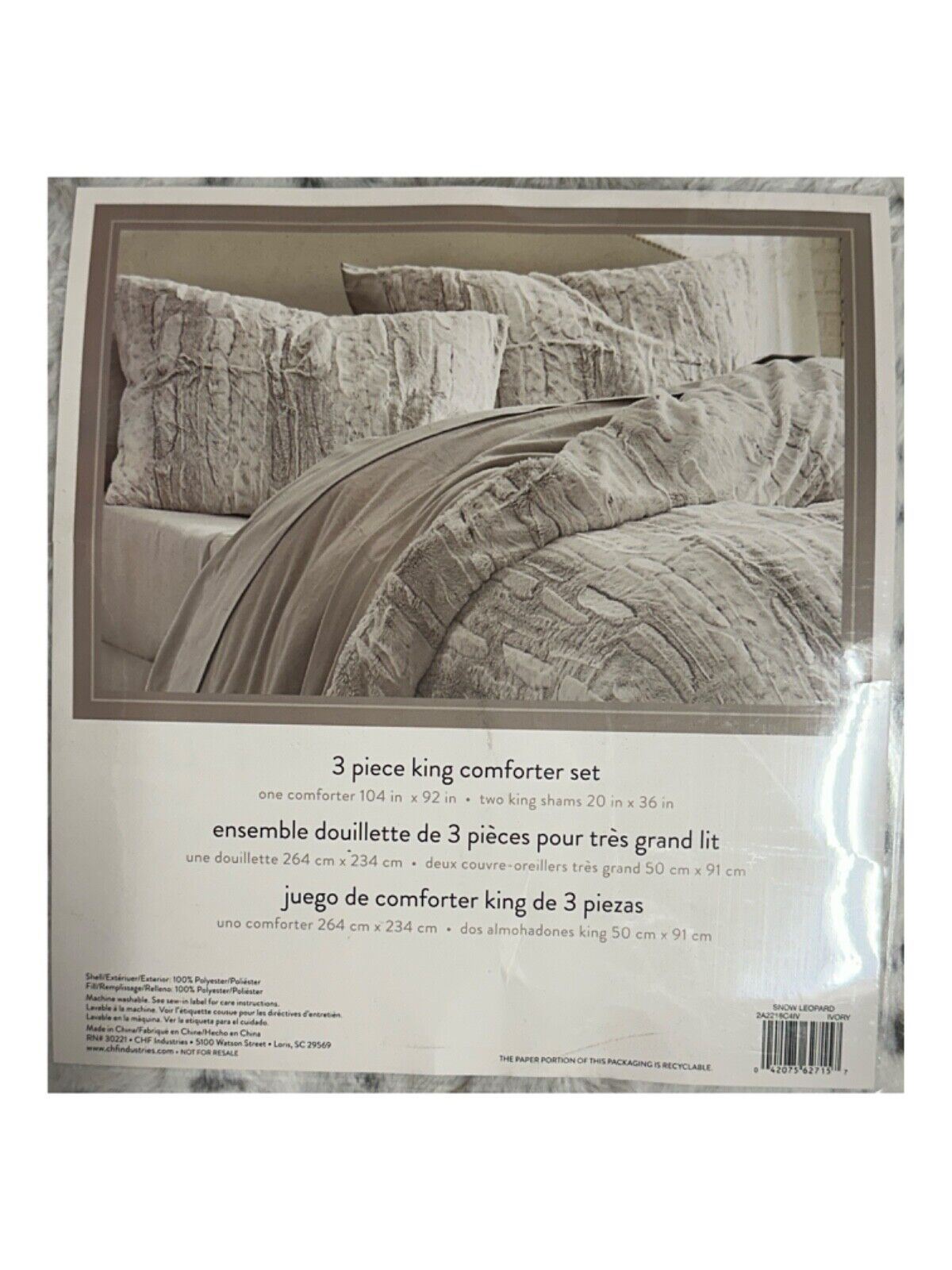 New Snow Leopard Comforter Set 3 Piece by Peri Home