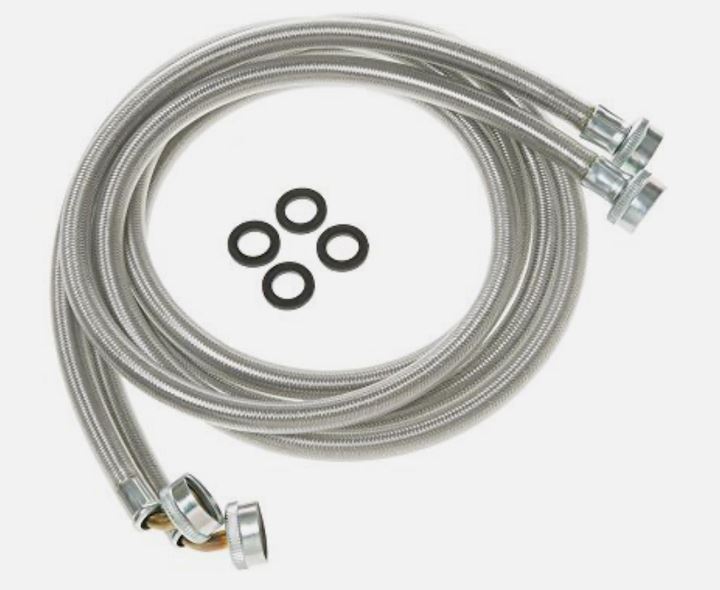 OEM | GE Washer Hose 6 Ft. Stainless Steel Pack of 2 with Washers 90 Degree Bend