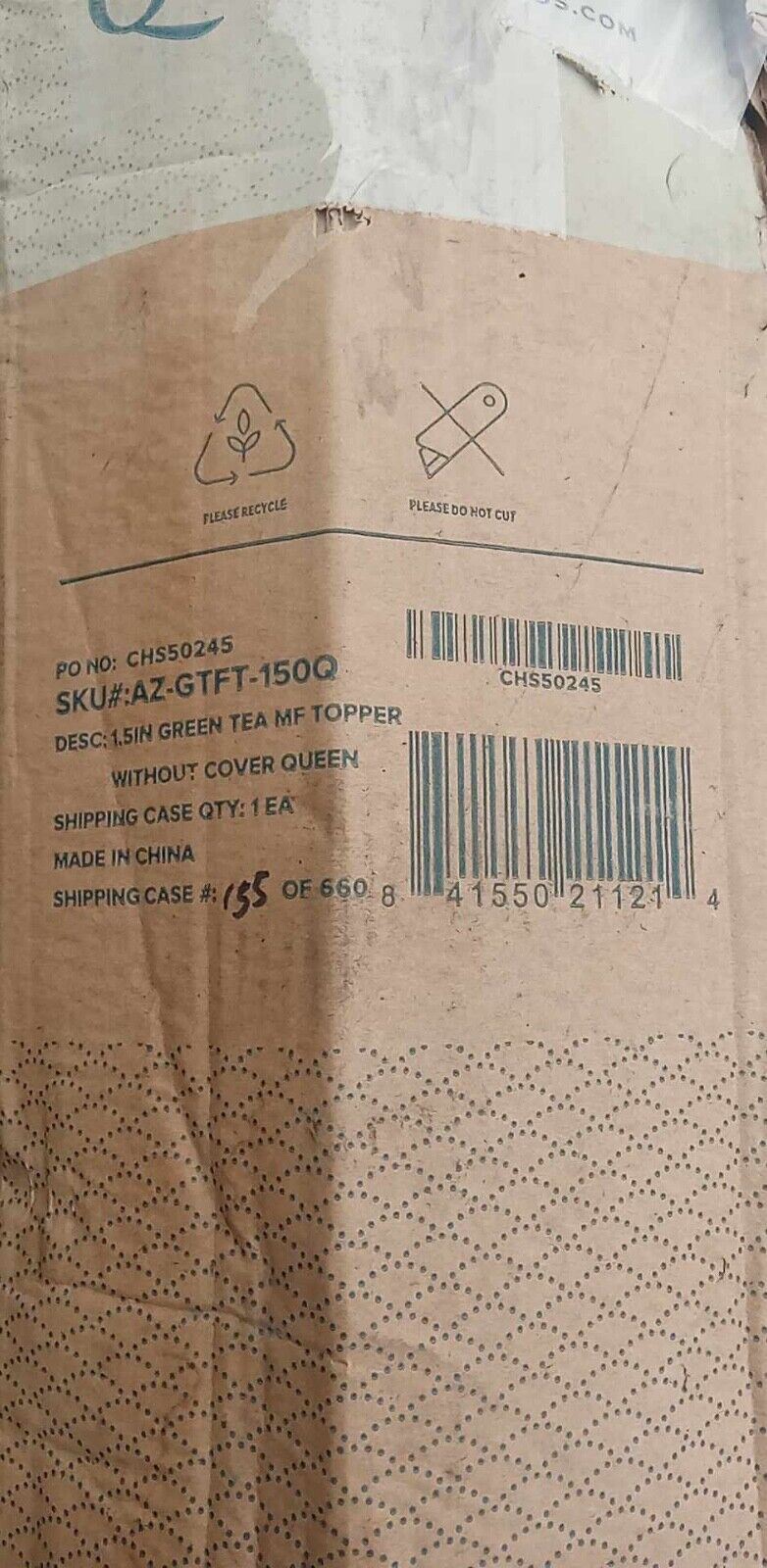 New ZINUS 1.5 Inch Green Tea Memory Foam Mattress Topper, Queen AZ-GTFT-150Q