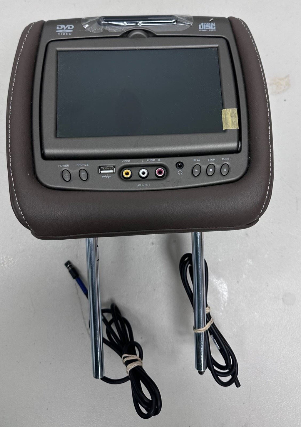OEM | New GMC Headrest  Rear Infotainment DVD Player Brown w/ White Stitch