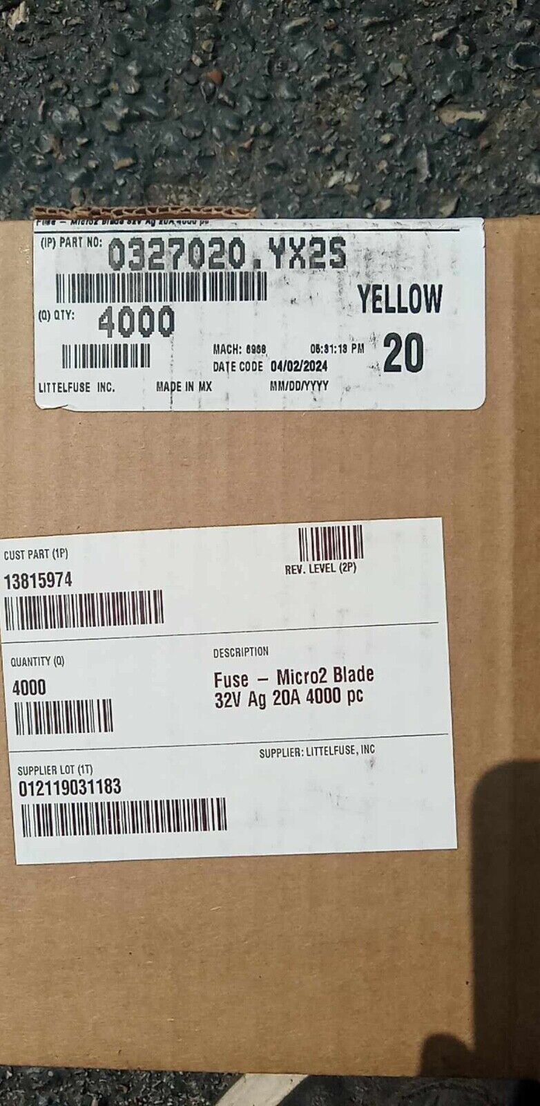 LITTLEFUSE MircoBLADE 32v 20AMP Yellow Fuse Automotive 0327020.YX2S