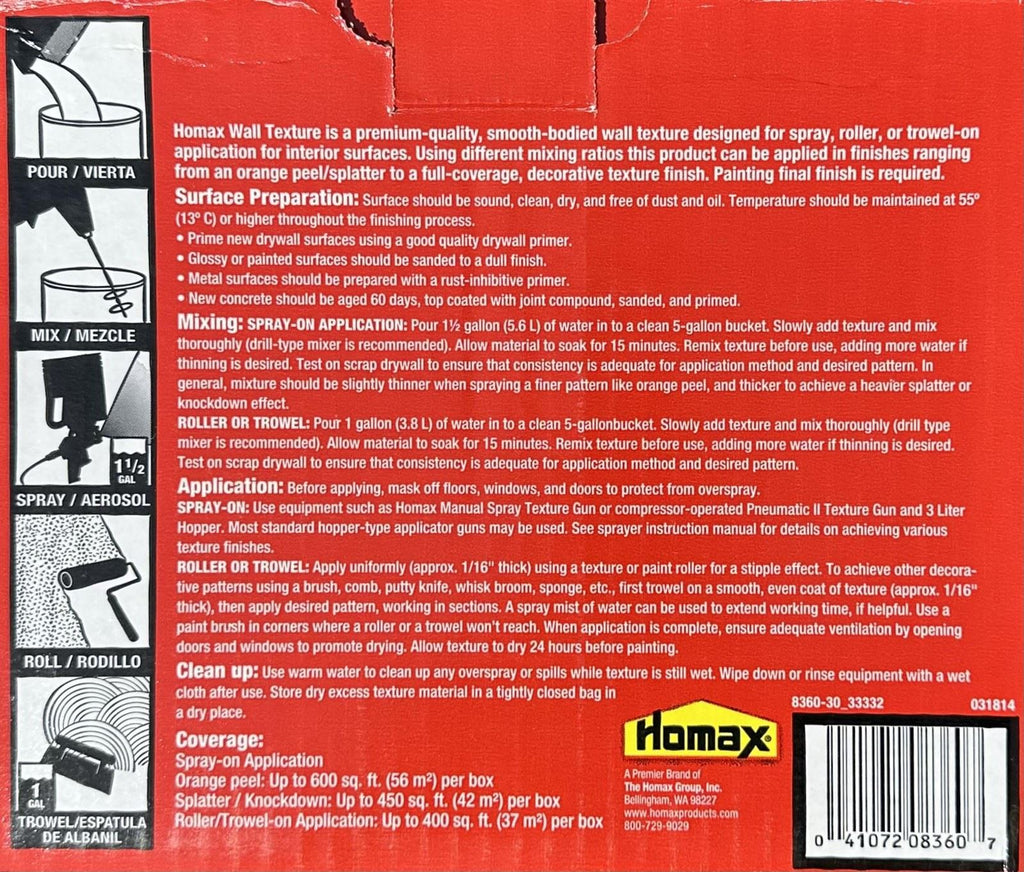 Homax Pound(s) White Multiple finishes Dry mix Wall Texture Sprayer