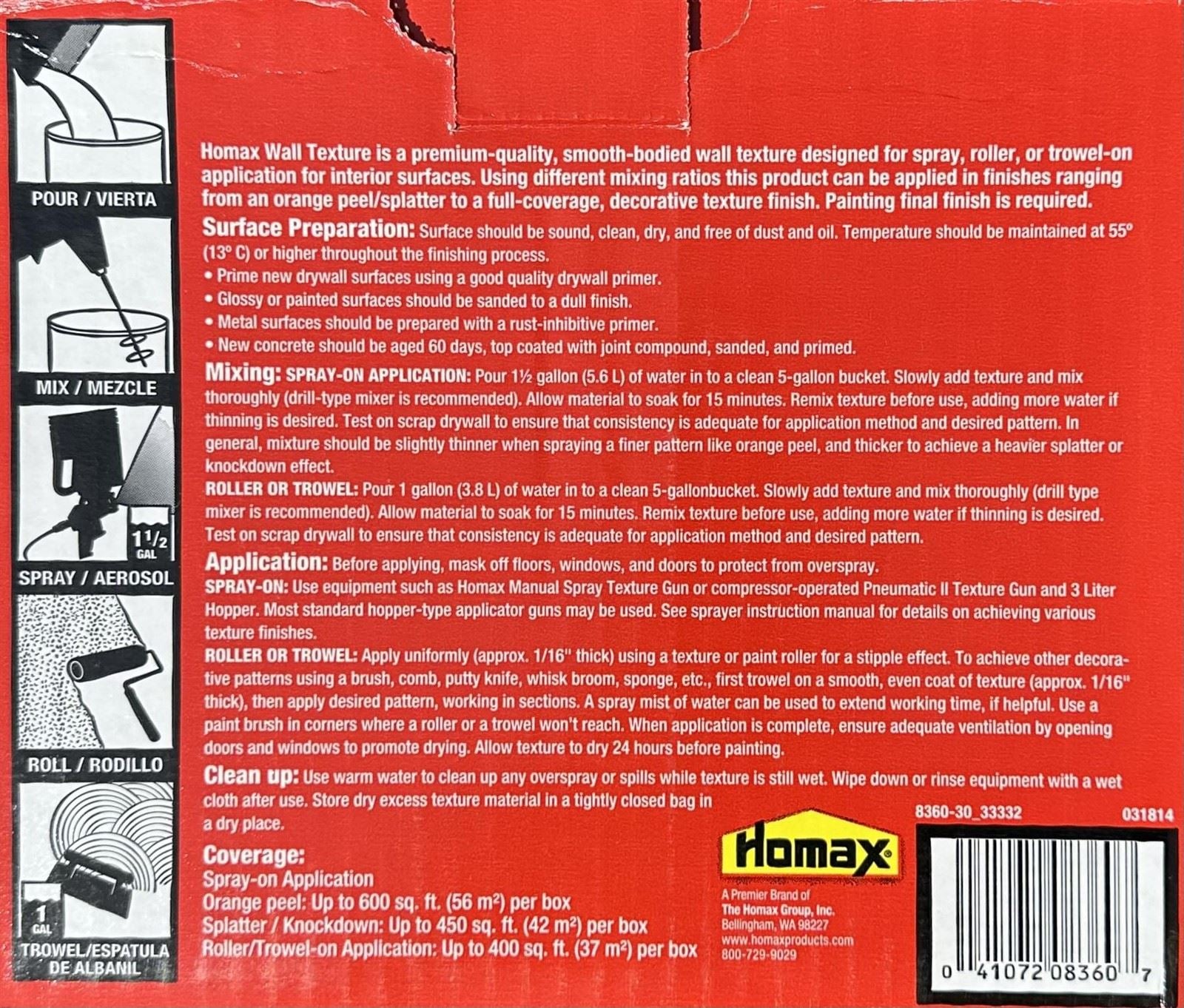 Homax Pound(s) White Multiple finishes Dry mix Wall Texture Sprayer