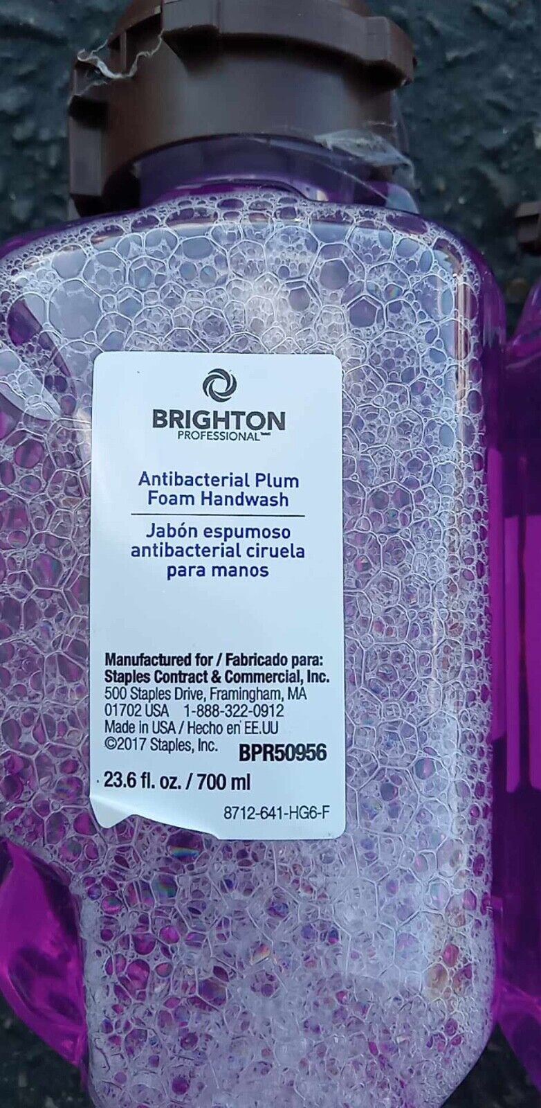Brighton Professional™ Antibacterial Foaming Hand Wash, Plum Scent, 700 ml, 4/Ct