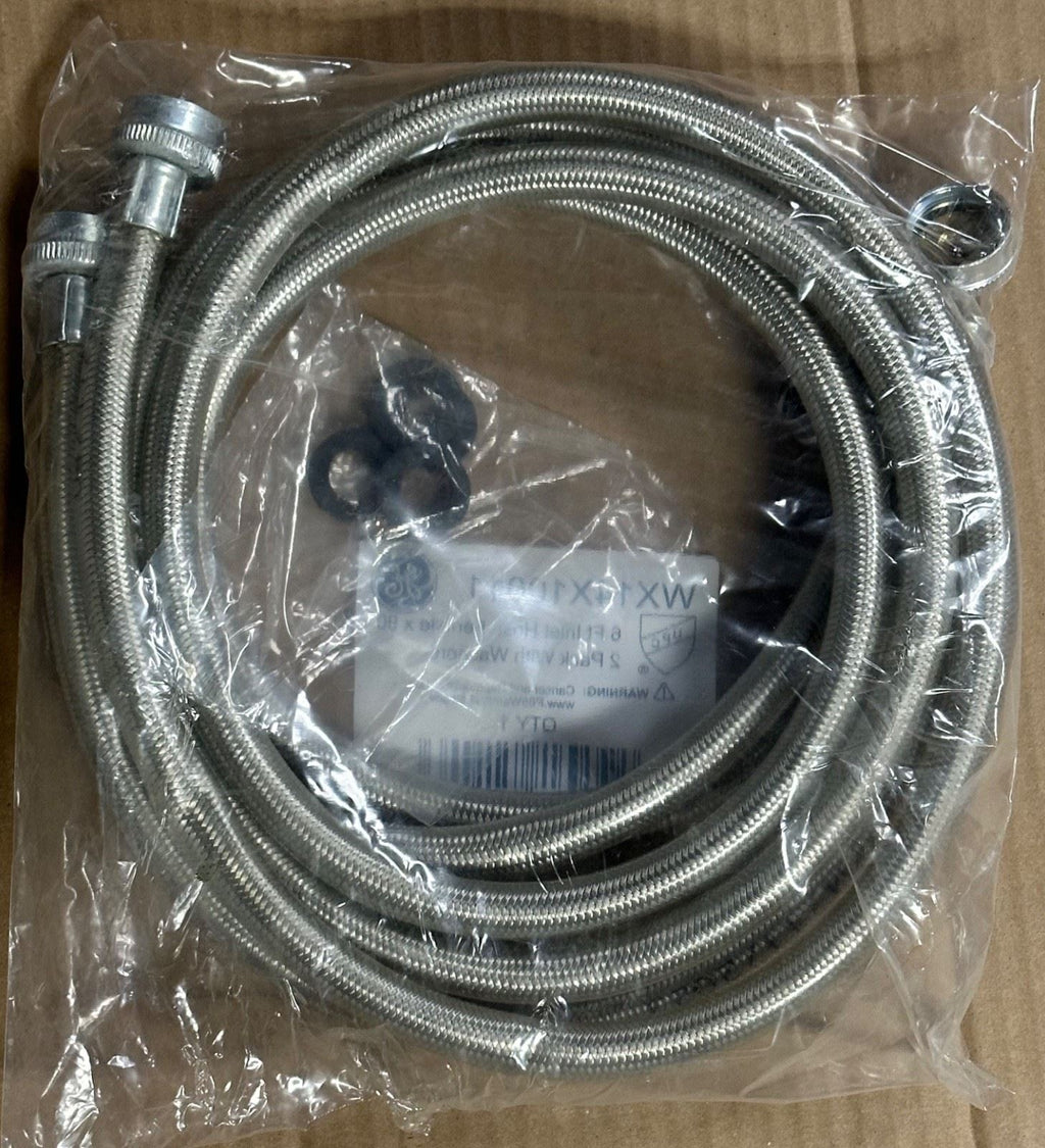 OEM | GE Washer Hose 6 Ft. Stainless Steel Pack of 2 with Washers Case of 8