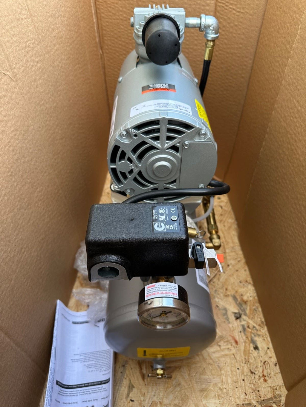 Gast 1HAB-11T-M100X Piston Air Compressor | 1/6 HP, 2 Gallon Tank, 115V