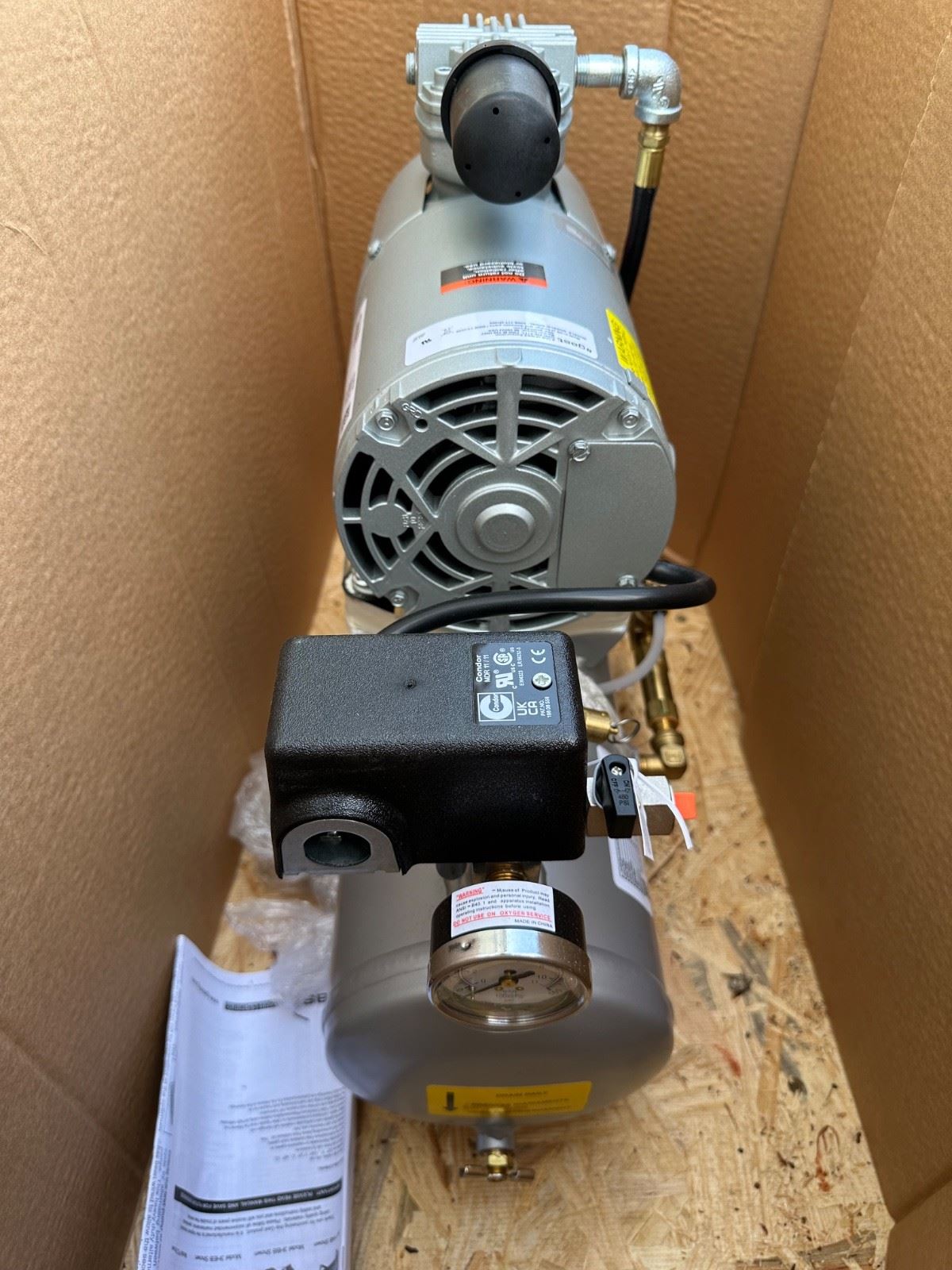 Gast 1HAB-11T-M100X Piston Air Compressor | 1/6 HP, 2 Gallon Tank, 115V