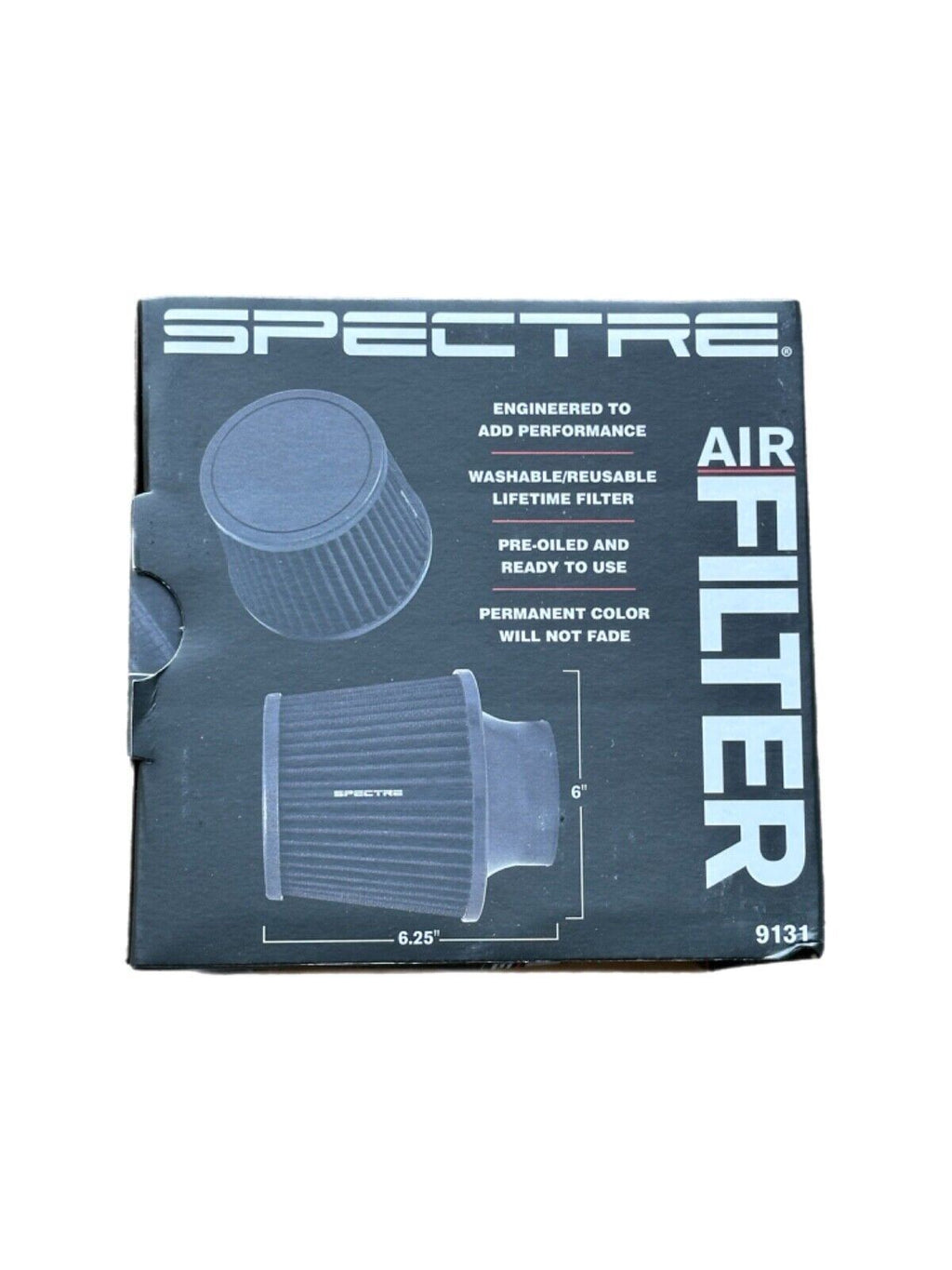Spectre Performance 9131 Air Filter 3 in Intake 6.5 Inch long
