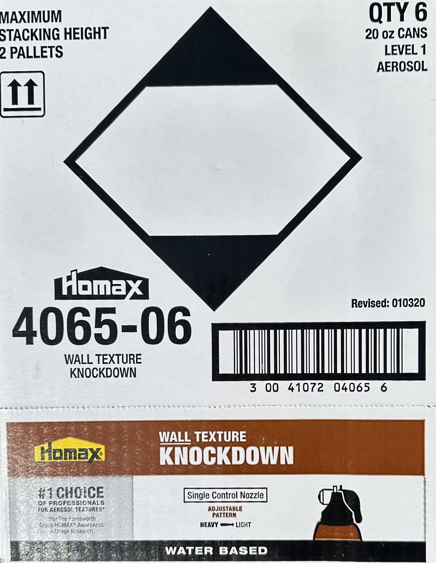 Homax 20 Ounce(s) White Knockdown Water-based Wall Texture Spray  Case of 6