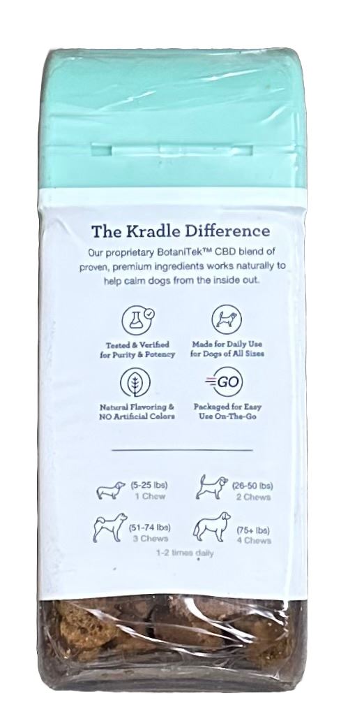 Calming Soft Dog Chews by Kradle Chicken Flavor Case of 3 - 90 Piece Chew Packs