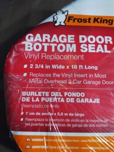 New Frost King Vinyl Garage Door Bottom Weather-Seal Replacement RV18 Black