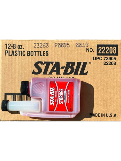 STA-BIL Fuel Stabilizer 8 Ounce Bottles, Case of 12