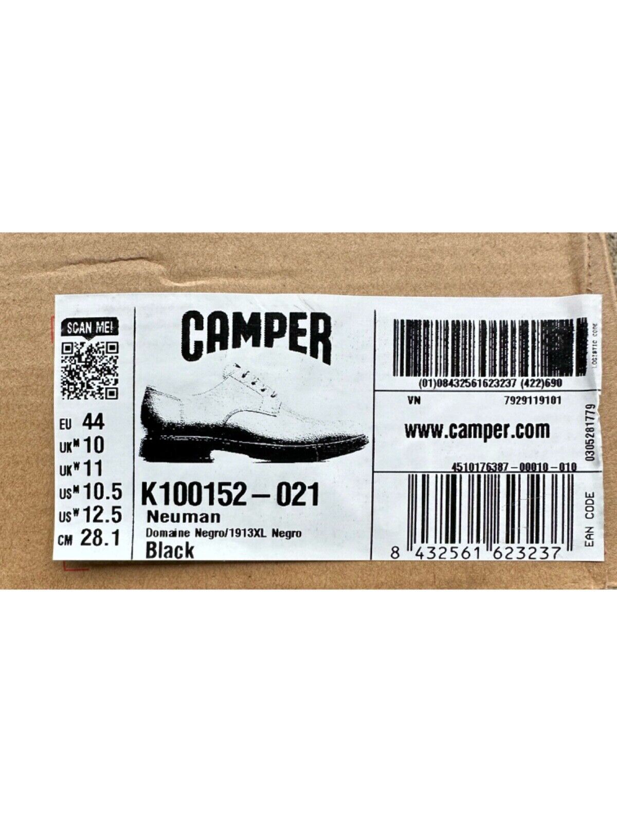 New Classic Black Men's Shoe US 10.5 Neuman by Camper